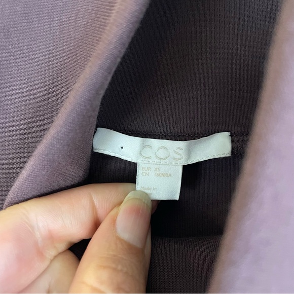 COS Purple Roll Neck Scuba Top Sweater Size XS - Picture 5 of 9